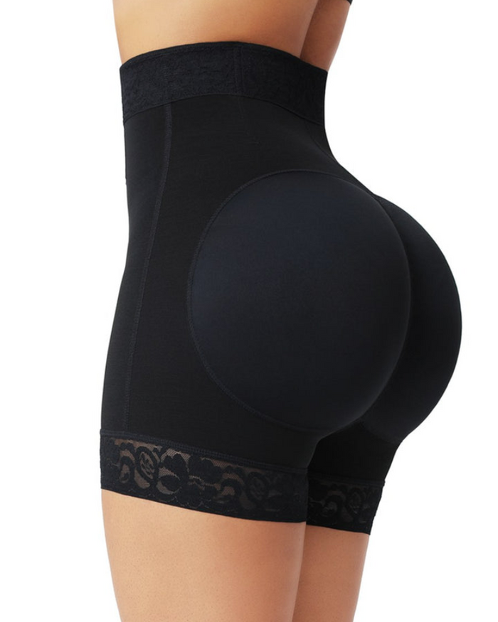 Mid Waist Tummy Control Front Zipper High Compression Butt Lifter Shaper Fajas Shorts - By Qivii