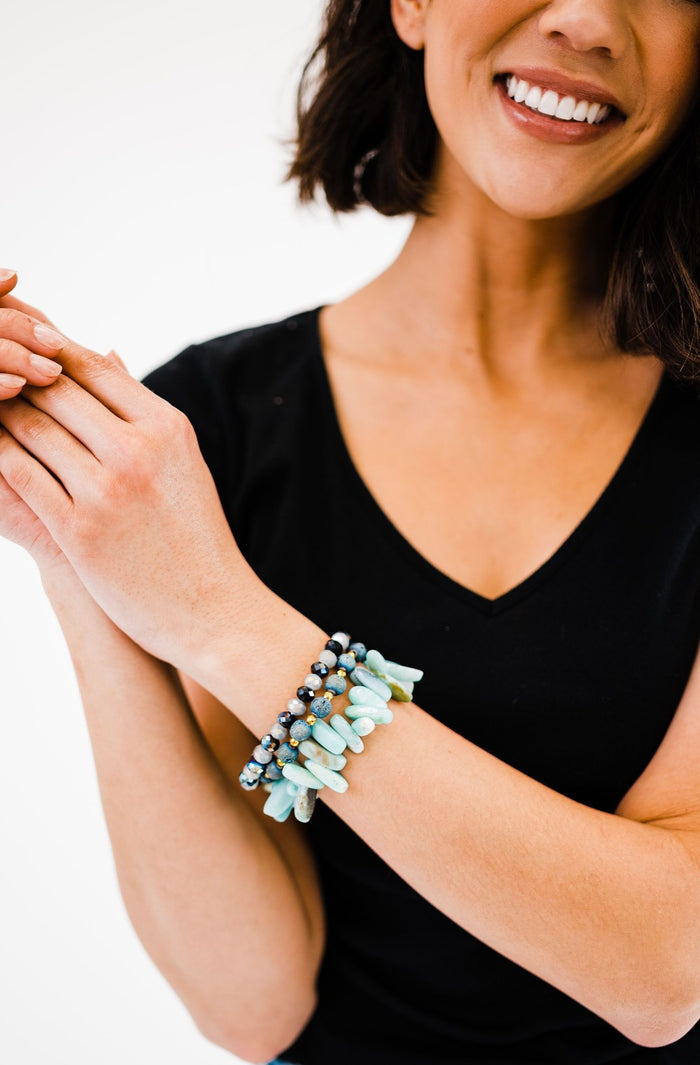 Milena Bead + Stone Bracelet Stack - Final Sale
