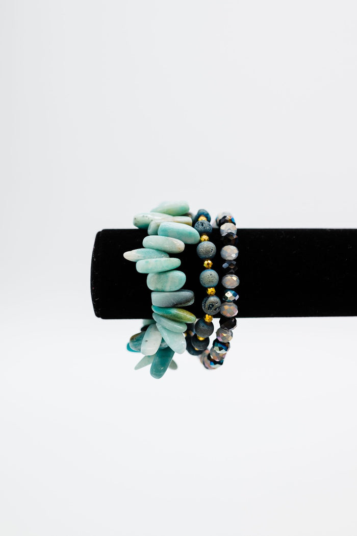 Milena Bead + Stone Bracelet Stack - Final Sale