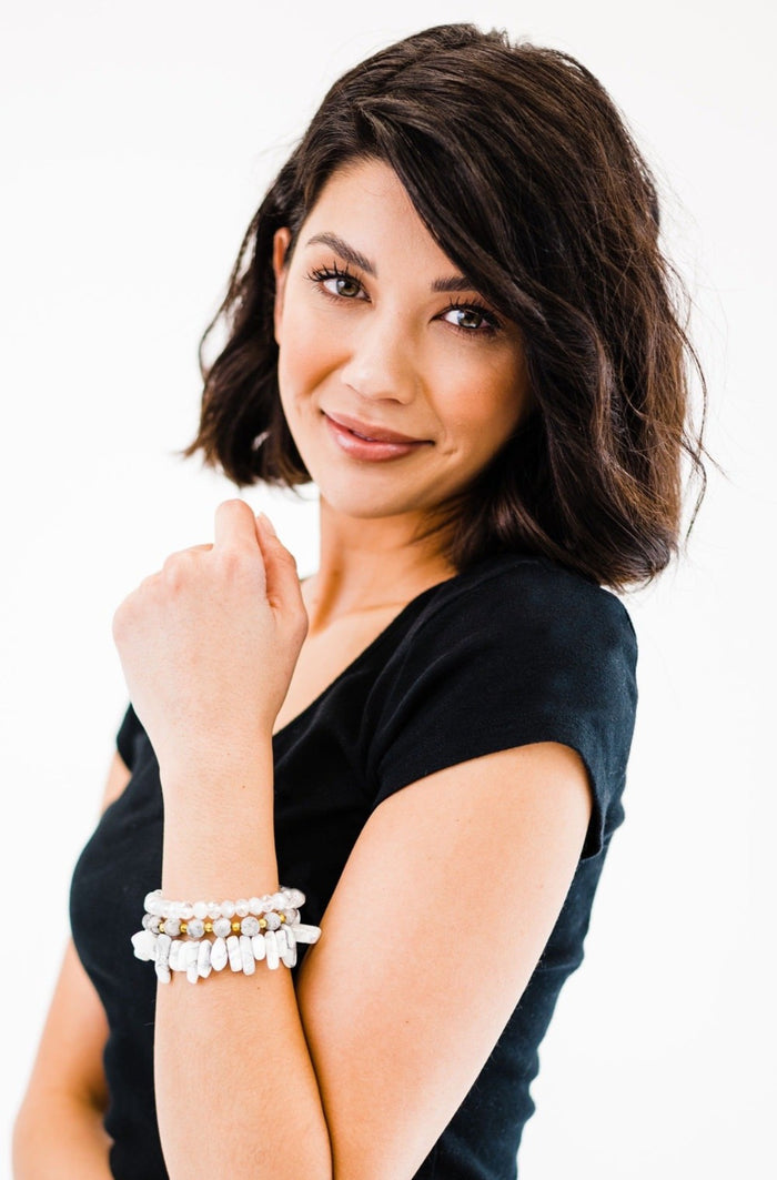 Milena Bead + Stone Bracelet Stack - Final Sale