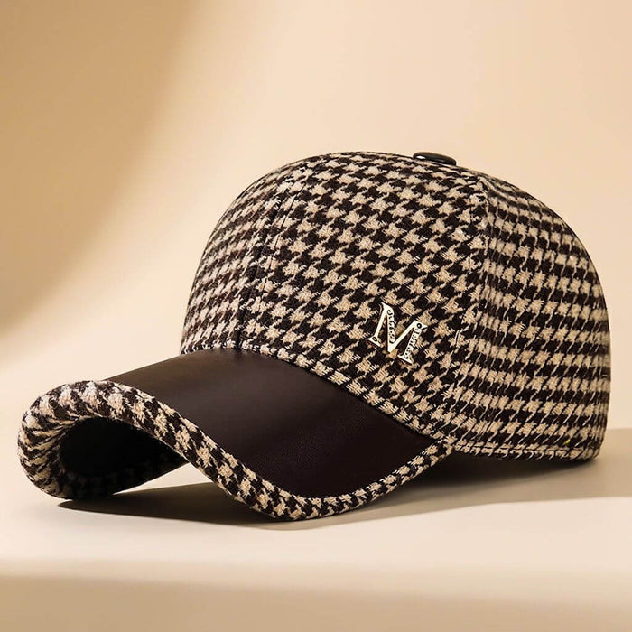 Miller Wool Houndstooth Cap  - By Qivii