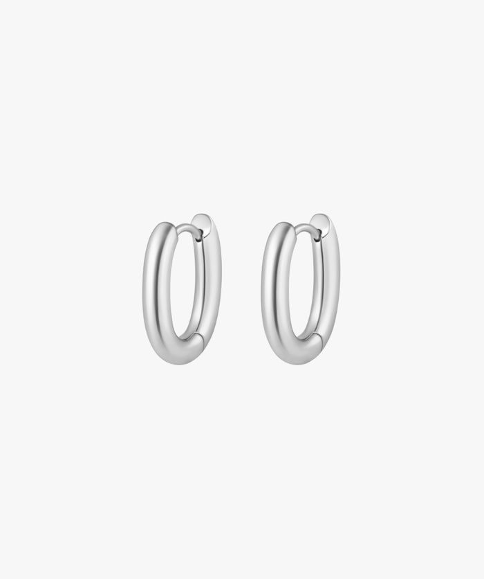 MINI OVAL HOOPS SILVER