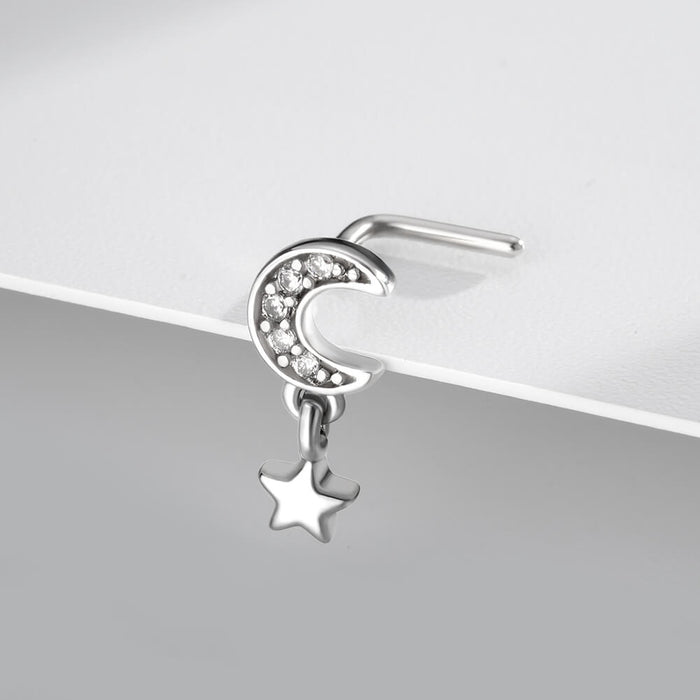oufer body jewelry moon nose stud