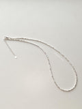 N1175 Crushed Silver Clavicle Necklace