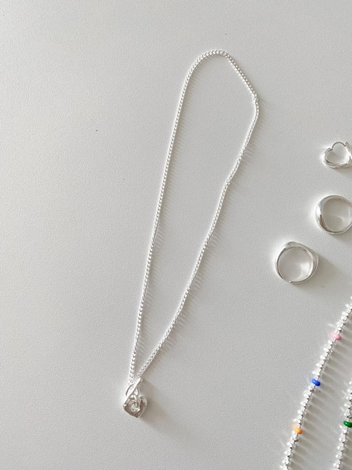 N1215/N1216 Solid T-Bar Heart Necklace