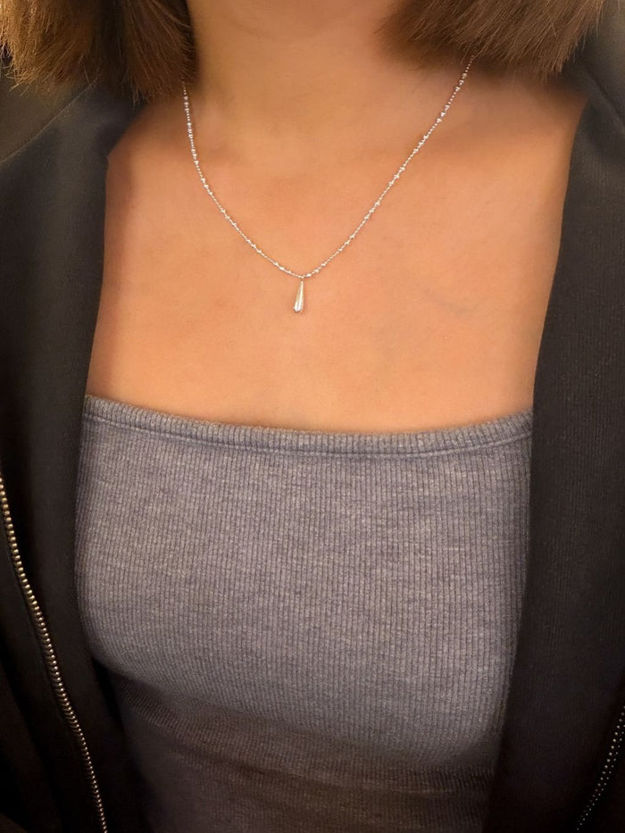 N1336 Large and Small Bead Chain with Waterdrop Pendant