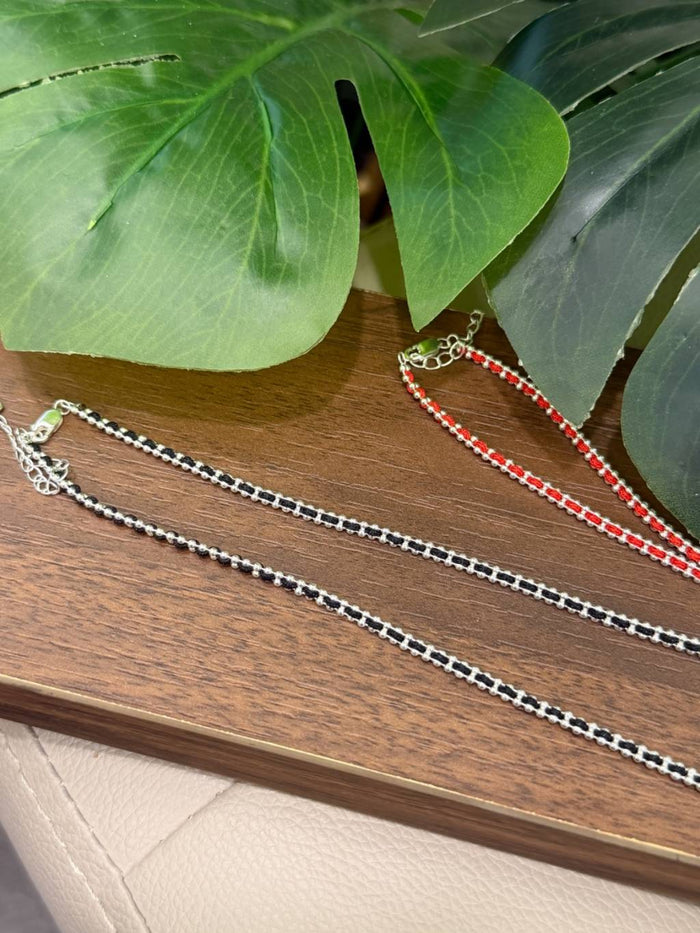 N1350 Silver Chain and Rope Necklace