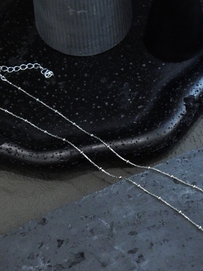N1356 Long Beaded Choker with Round Beads