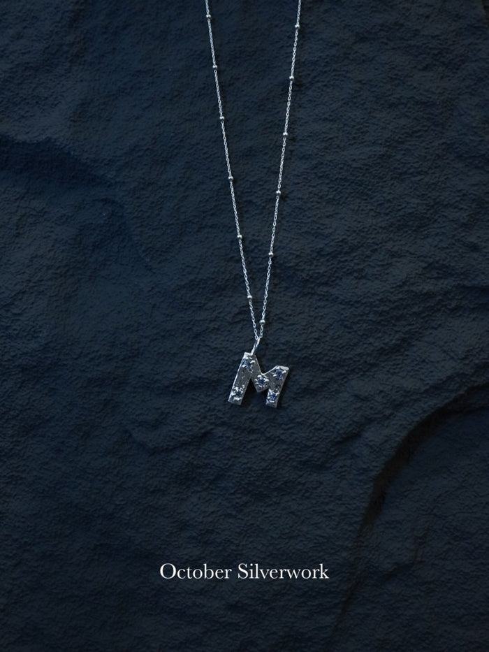 N1359 Handmade Zircon Initial Necklace