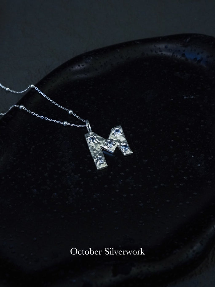 N1359 Handmade Zircon Initial Necklace