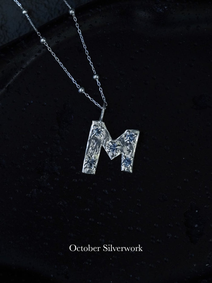 N1359 Handmade Zircon Initial Necklace