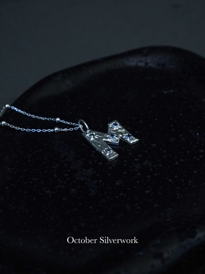 N1359 Handmade Zircon Initial Necklace