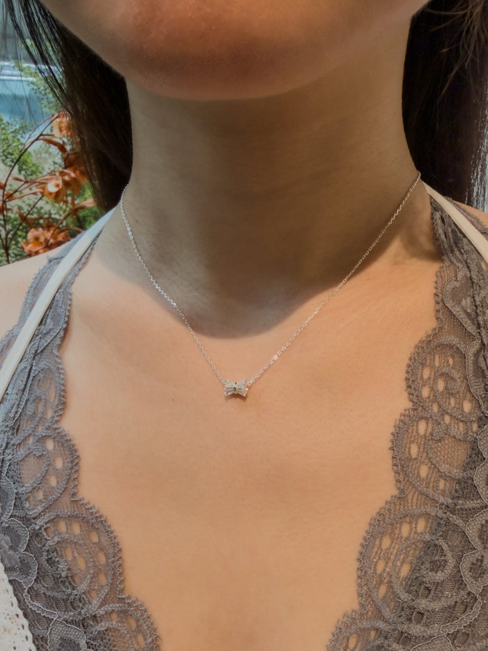 N1362 Zircon Bow Necklace