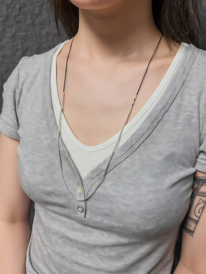 N1365 Beaded Adjustable Cord Necklace