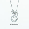 N1366 Multi-circle Zircon Smiley Necklace