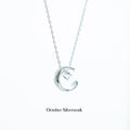 N1369 Quilted Moon Zircon Necklace