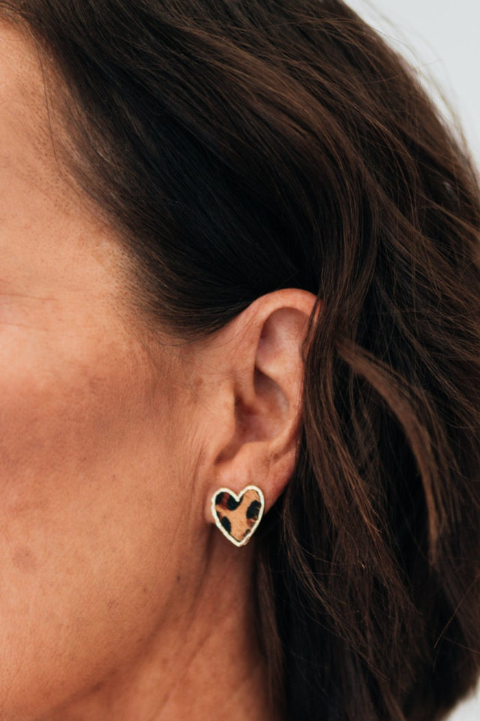 Naomi Leopard Print Stud Earrings - Final Sale