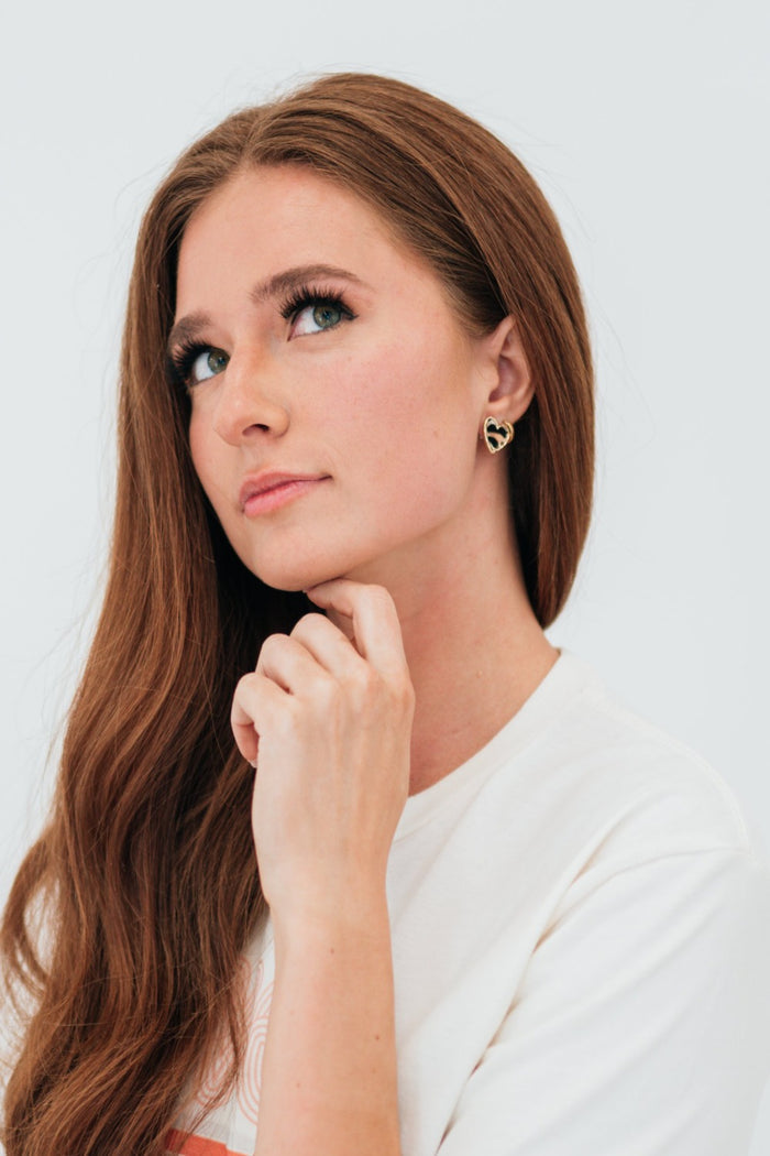 Naomi Leopard Print Stud Earrings - Final Sale
