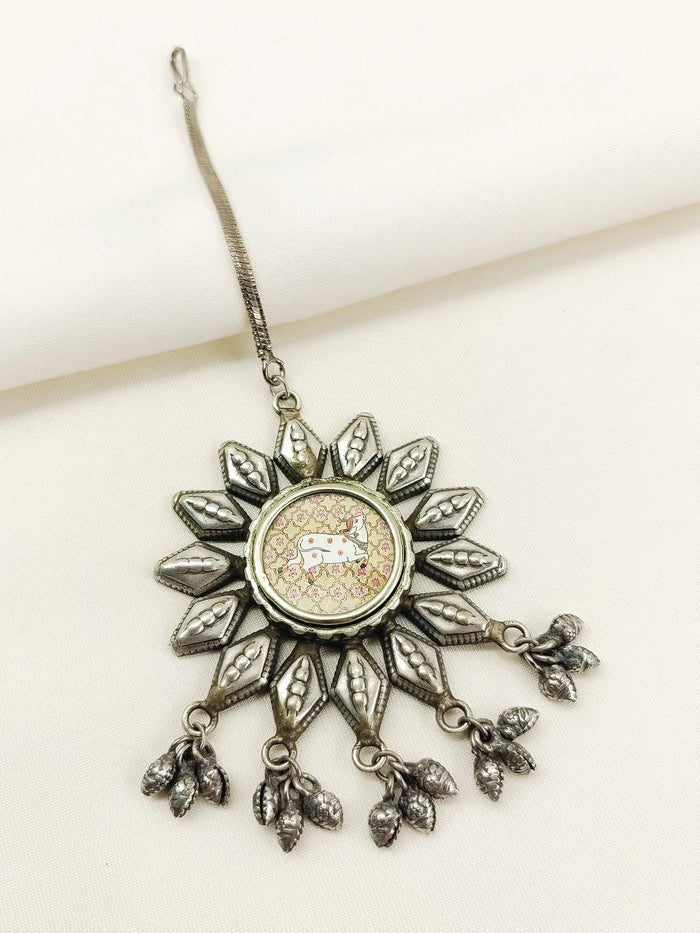 Niranjana Multi Colour Oxidized Maangteeka
