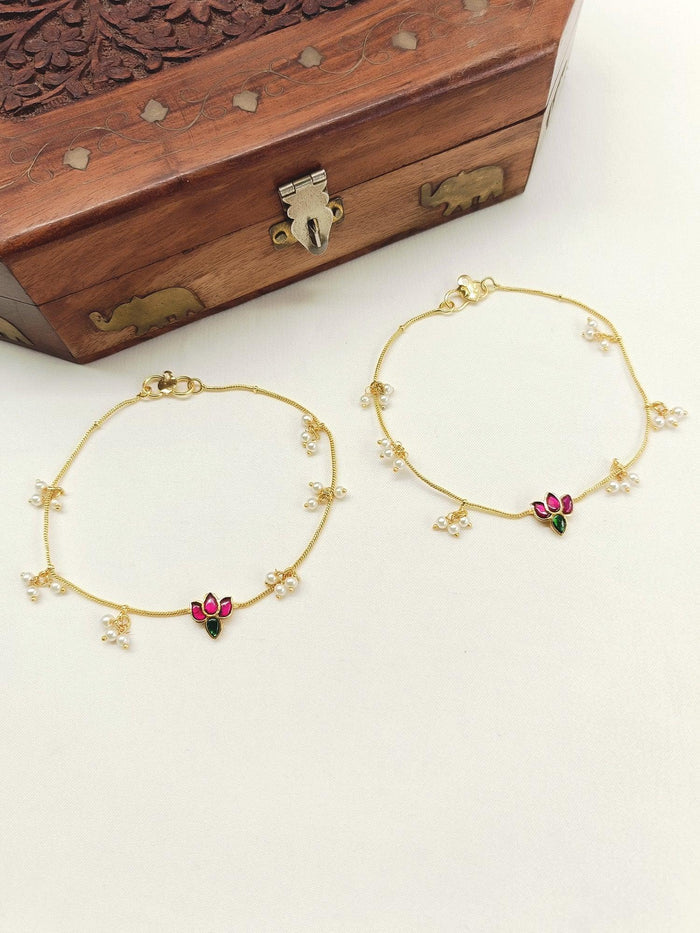 Nuray R&G Kundan Anklet