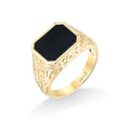 Obsidian Knight Signet Ring