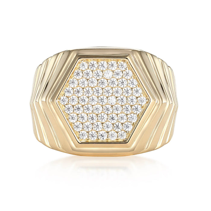 Octagon Diamond Signet Ring