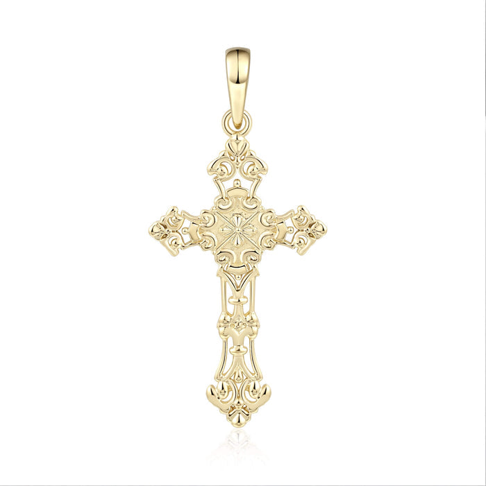 Ornate Baroque Filigree Cross Pendant