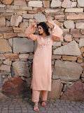 Peachy Keen Mirror Work Kurta Set