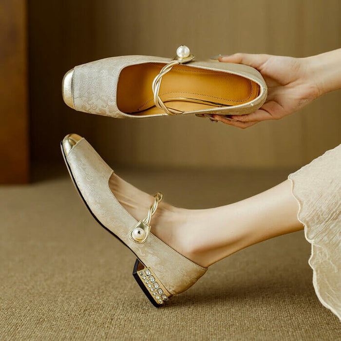 Perla Mary Jane Flats  - By Qivii
