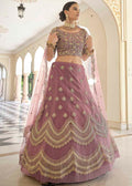 Plum Purple Soft Net Lehenga Choli with Dori & Sequins work | Ready To Wear - qivii