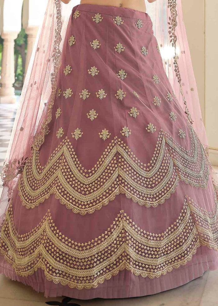 Plum Purple Soft Net Lehenga Choli with Dori & Sequins work | Ready To Wear - qivii
