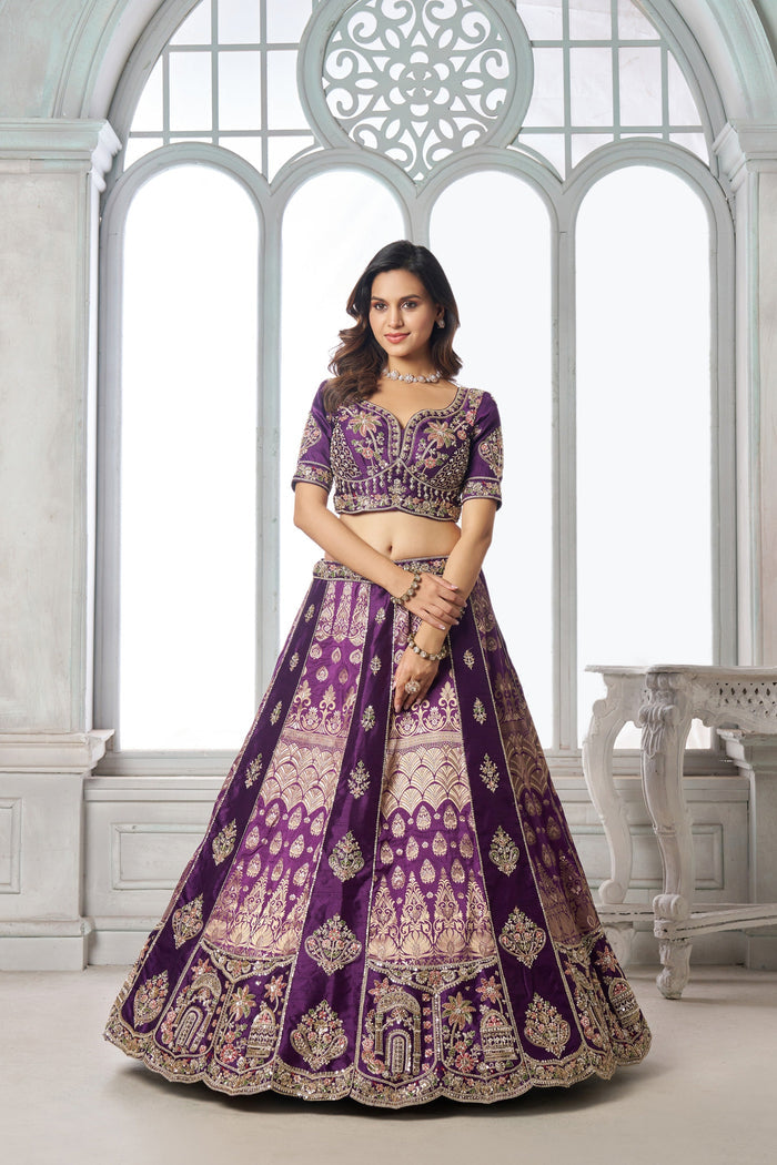 Premium Banarasi Lehenga Choli with Elegant Beads Work