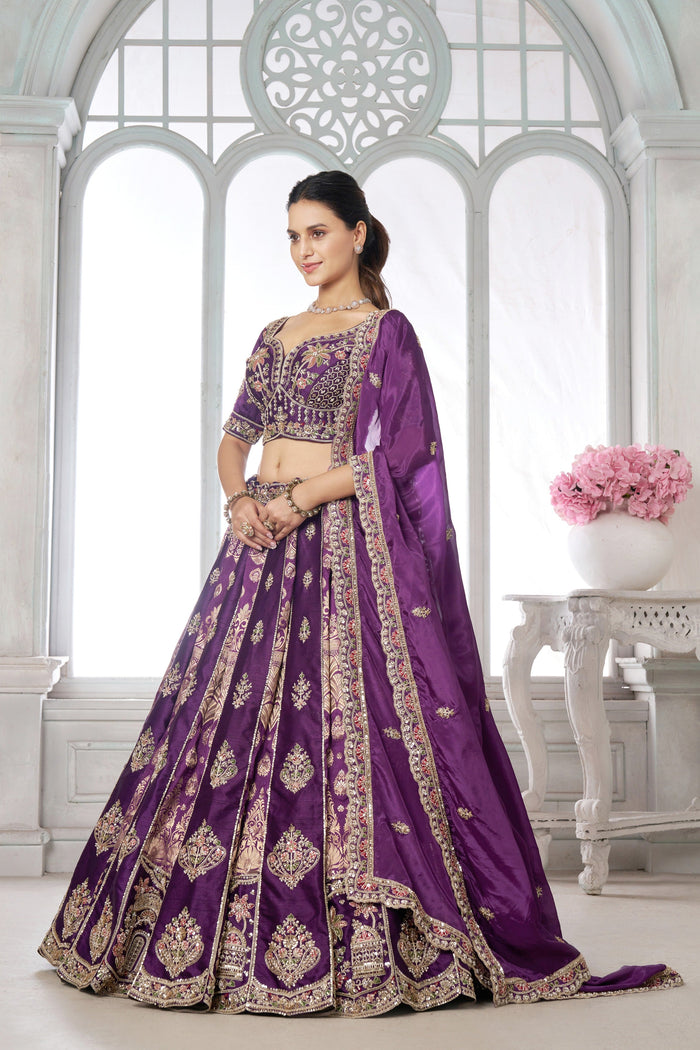 Premium Banarasi Lehenga Choli with Elegant Beads Work