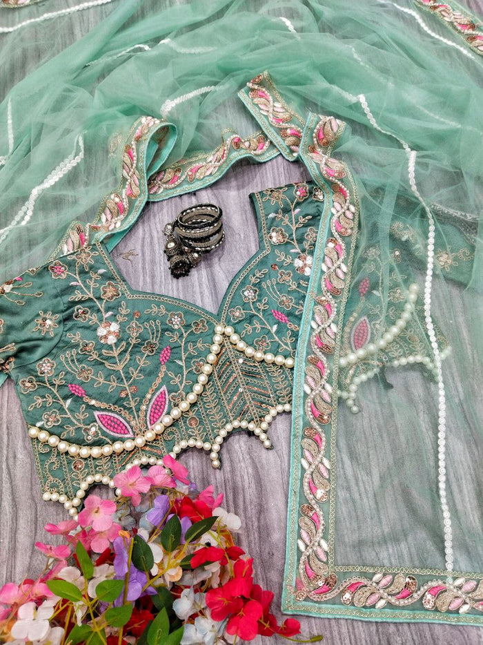 Premium Net Embellished With Beautiful Embroidery,Dori And Sequins Work Saree - INSPIRED - qivii