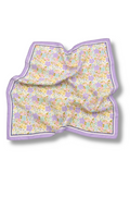 Purple Floral Satin Scarf