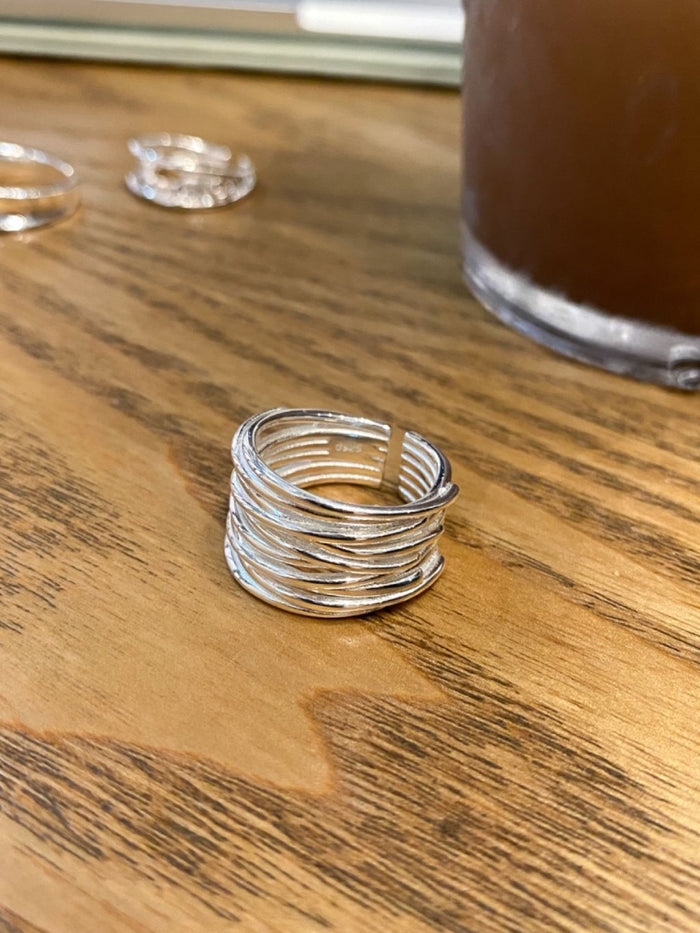 R1482 Stacked Line Thick Ring