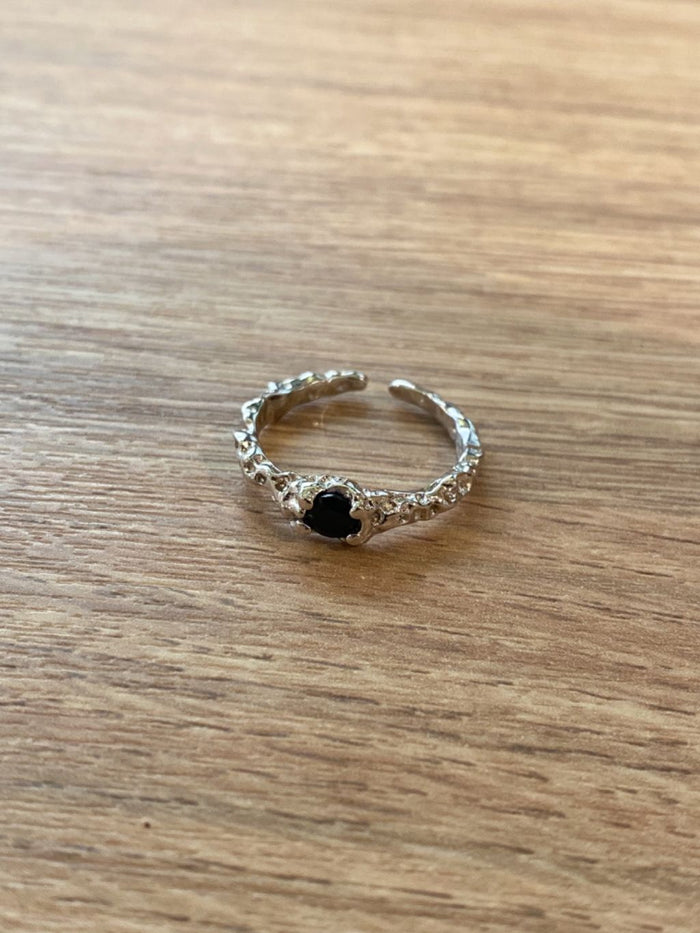 R1563 Black Obsidian Lava Ring