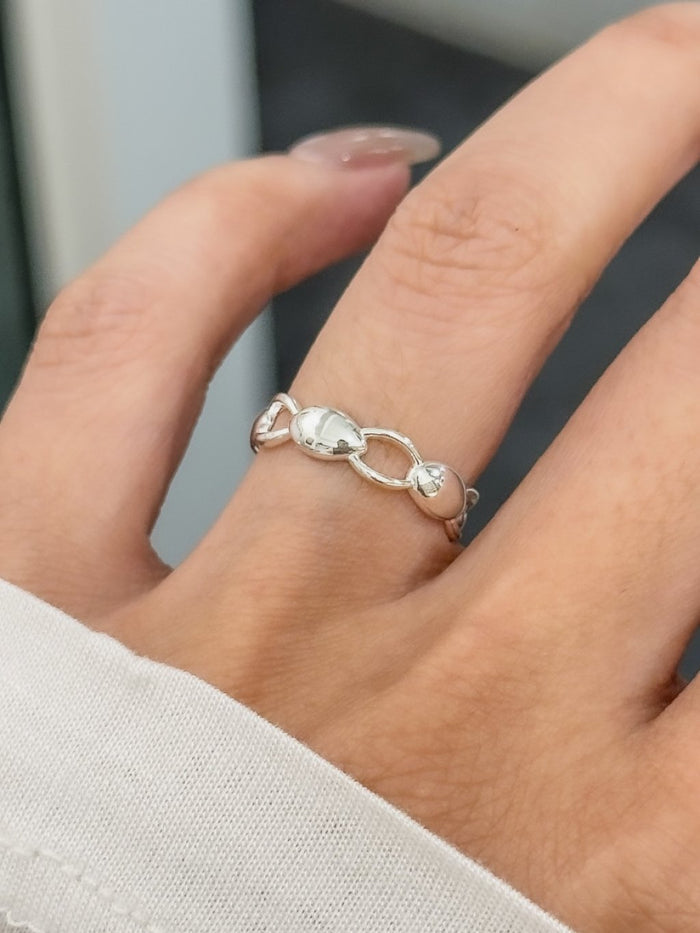 R1687 Goose Egg Hollow Pinky Ring