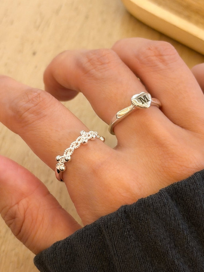 R1732 Woven Pom Pom Ring