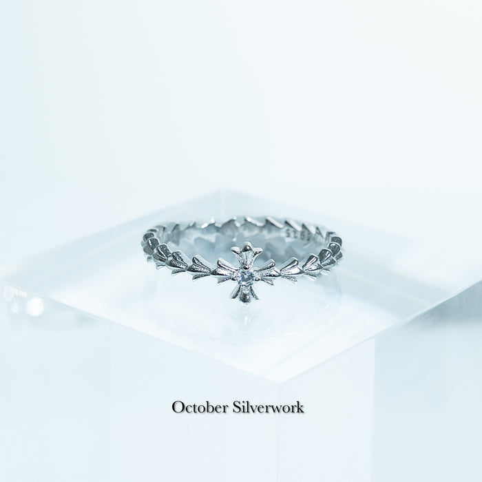 R1797 Cross Zircon Ring
