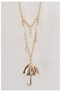 Raindrops and Umbrella Necklace - Final Sale