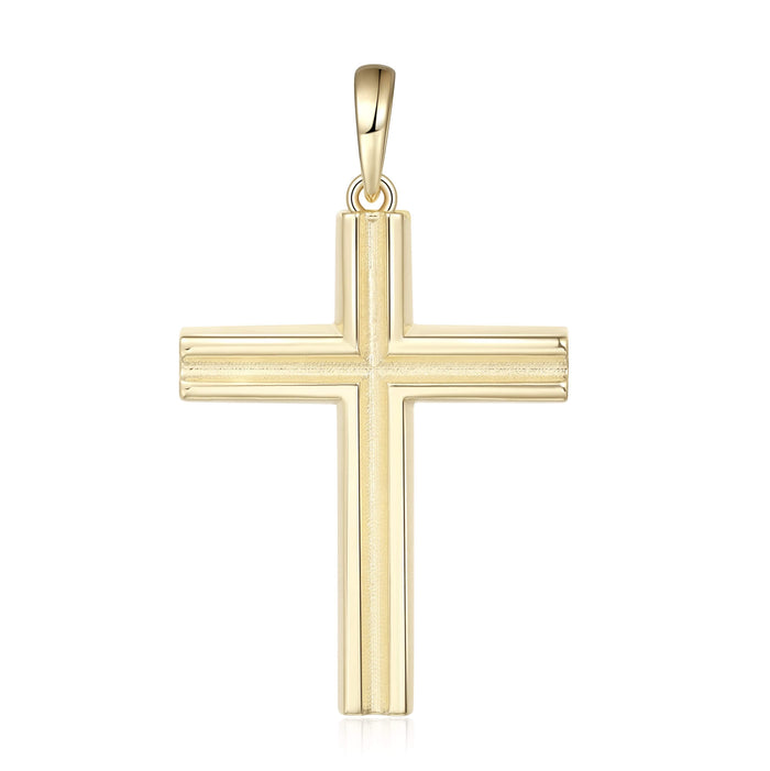 Raised Center Ridge Cross Pendant
