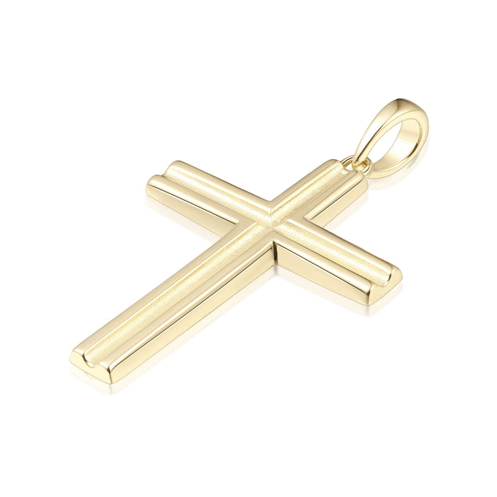 Raised Center Ridge Cross Pendant