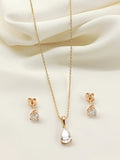 Raivsa 92.5 Silver American Diamond Pendant Set