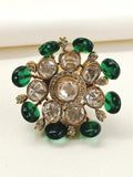 Rakulpreet Green Kundan Finger Ring