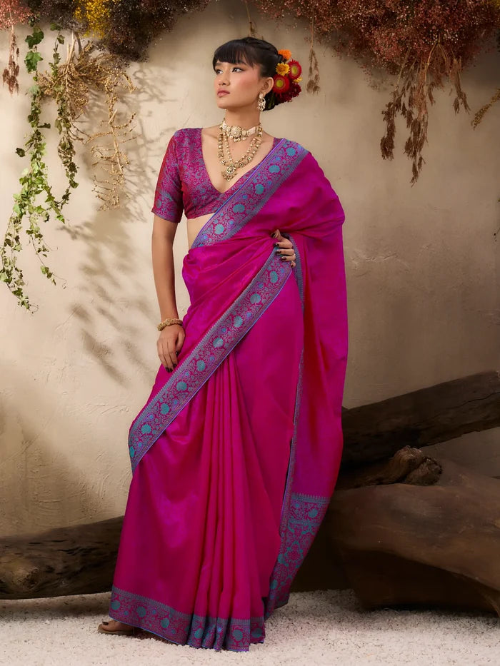 Rani Pink Kanjivaram Silk Saree
