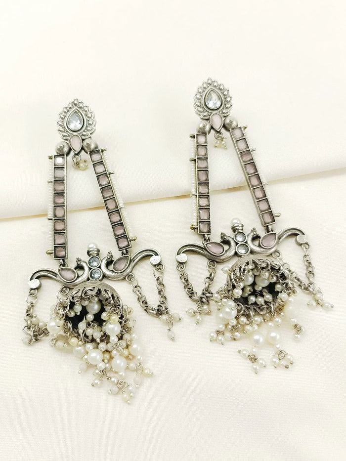 Ranjeeta Pink Oxidized Jhumki