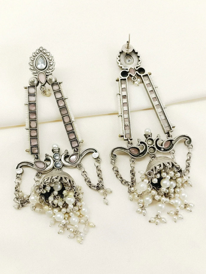 Ranjeeta Pink Oxidized Jhumki