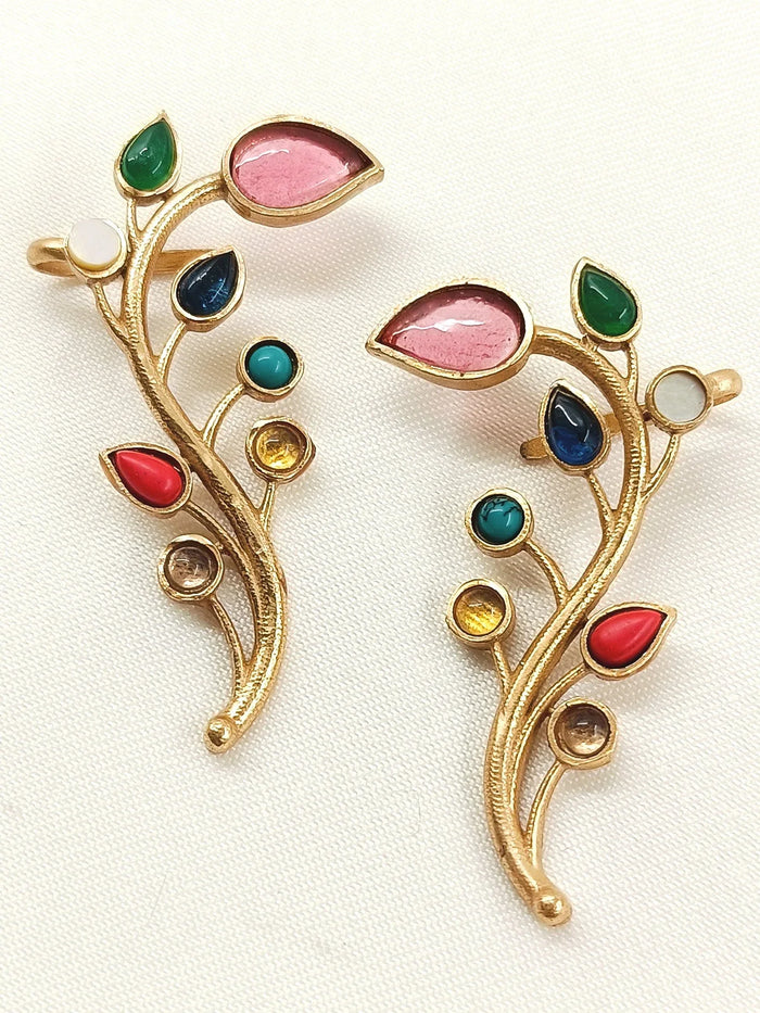 Rashmitha Multi Colour Boutique Earcuff With Finger Ring