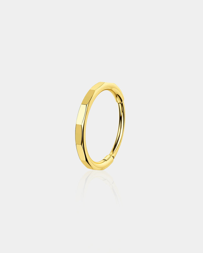 gold Rectangular Cut nose hoop